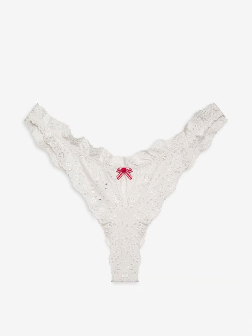 New! For Love And Lemons Cream Martha Cheeky Panty Medium 34311
